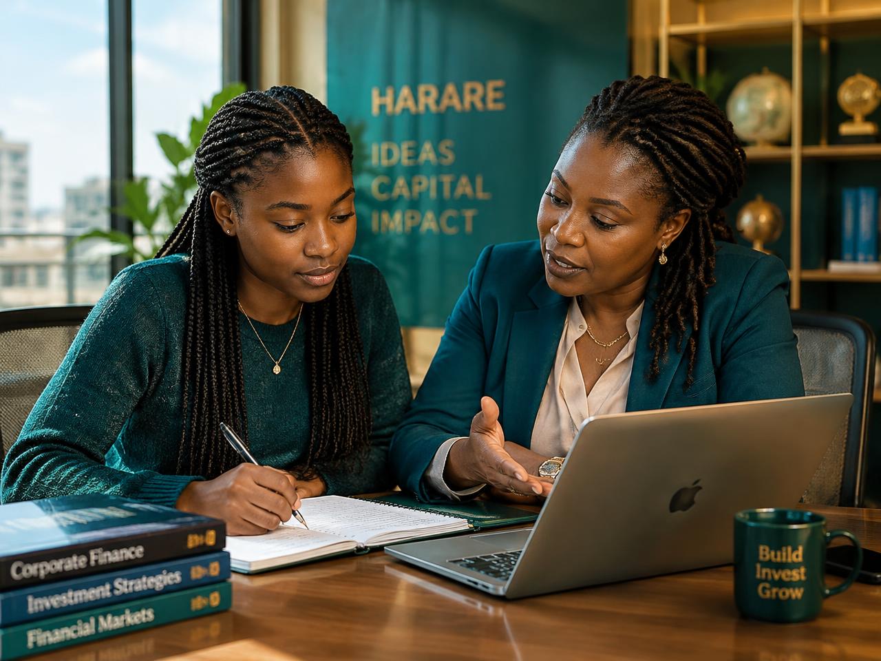 Student and mentor reviewing notes together